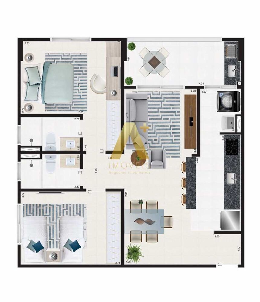 Apartamento, 2 quartos, 72 m² - Foto 2