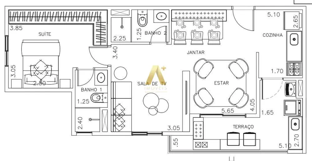 Apartamento, 1 quarto, 57 m² - Foto 5