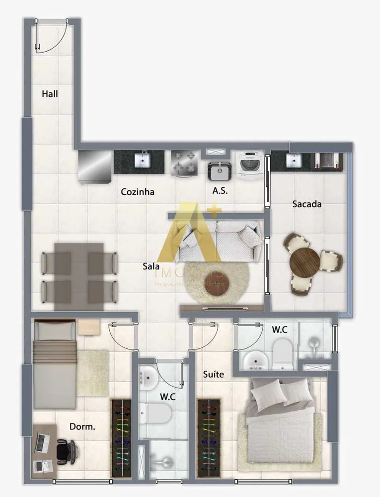 Apartamento, 2 quartos, 64 m² - Foto 2