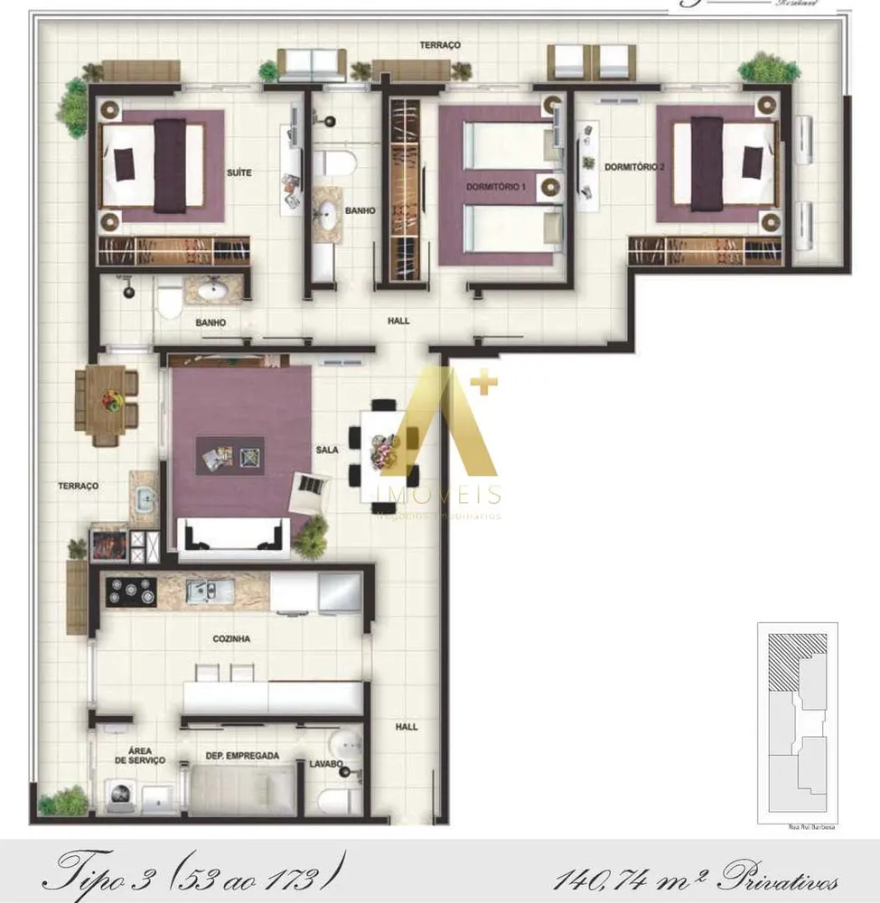 Apartamento, 3 quartos, 140 m² - Foto 2
