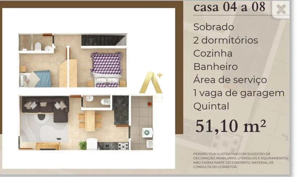 Sobrado, 2 quartos, 51 m² - Foto 4