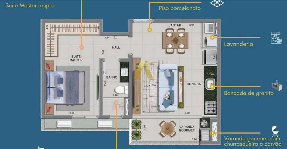 Apartamento, 1 quarto, 39 m² - Foto 8