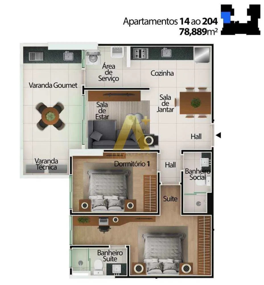 Apartamento, 2 quartos, 78 m² - Foto 6