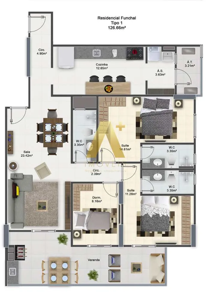 Apartamento, 3 quartos, 126 m² - Foto 12