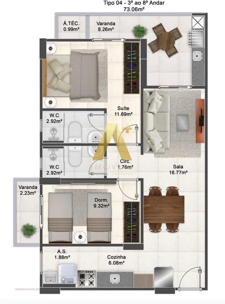 Apartamento, 2 quartos, 73 m² - Foto 7