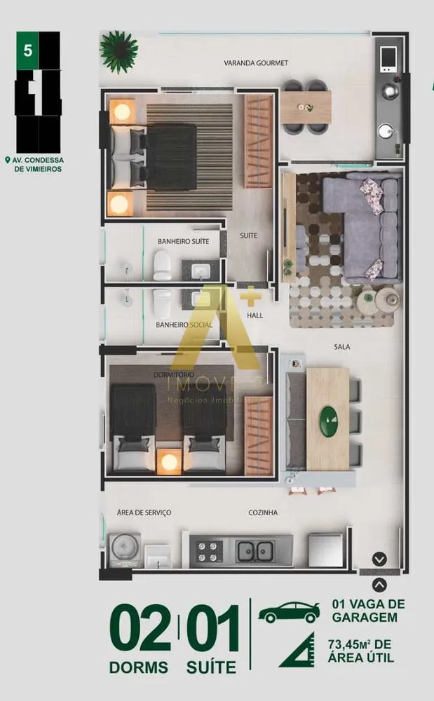 Apartamento, 2 quartos, 73 m² - Foto 6