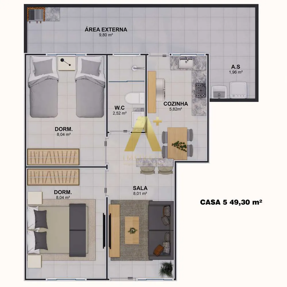 Casa de Condomínio, 2 quartos - Foto 1