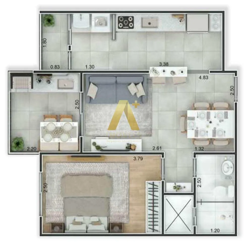 Apartamento, 1 quarto, 47 m² - Foto 1