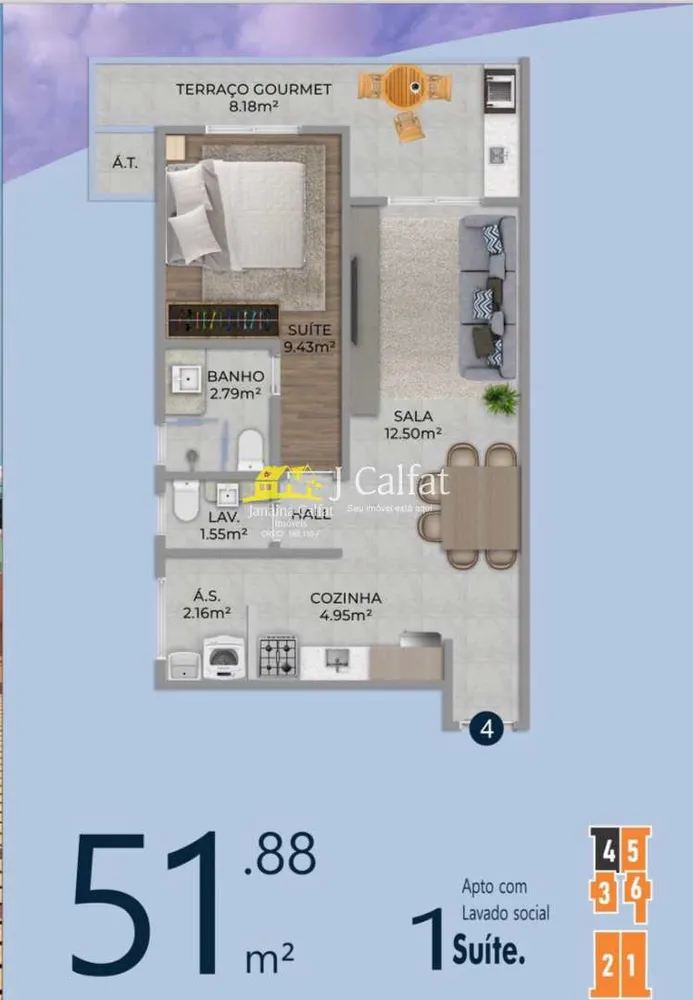 Apartamento, 1 quarto, 51 m² - Foto 6