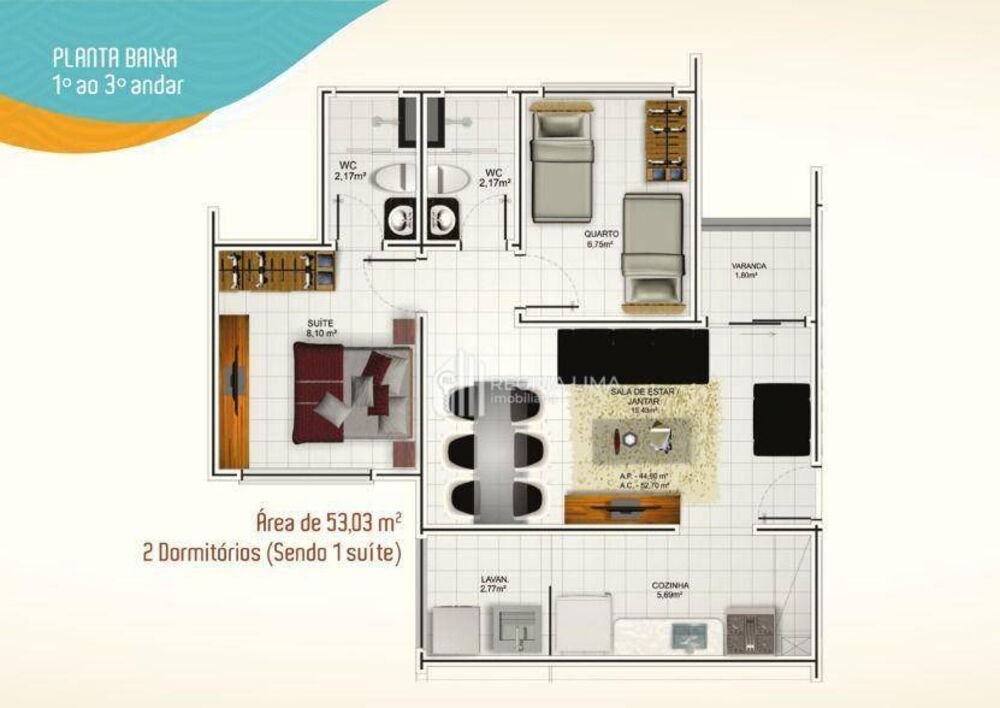 Apartamento à venda com 2 quartos, 53m² - Foto 5