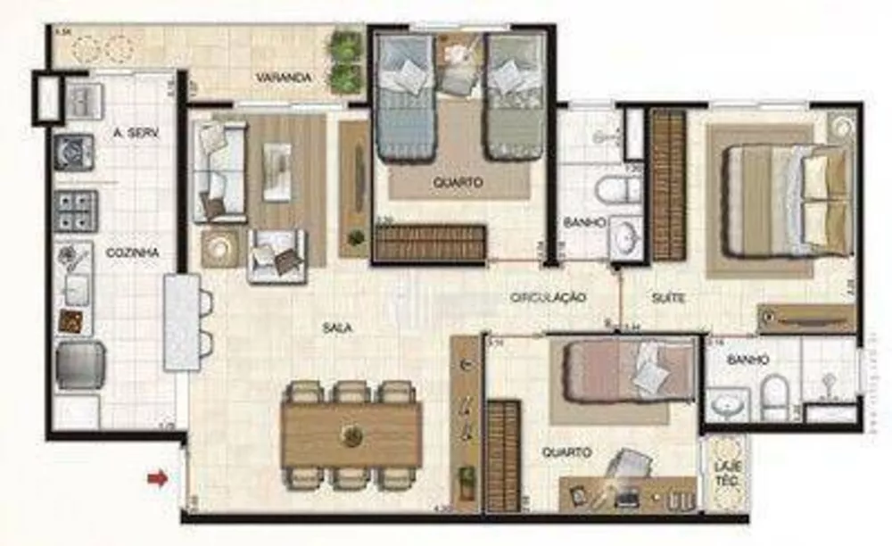 Apartamento, 3 quartos, 79 m² - Foto 1