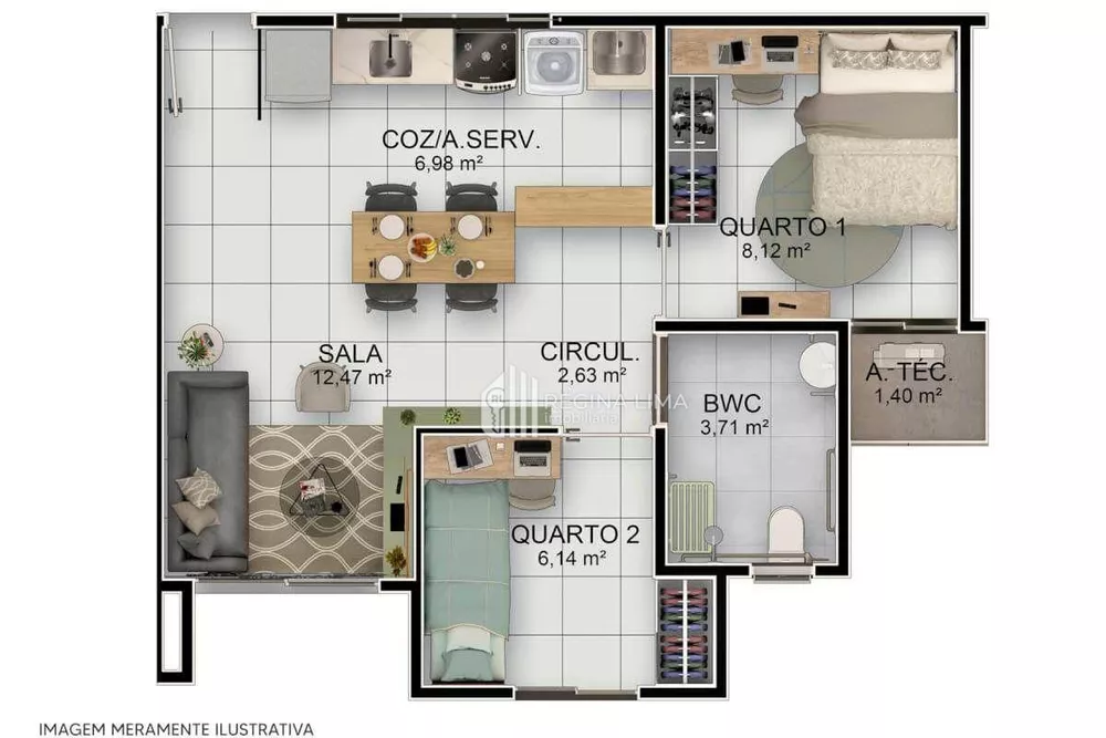 Apartamento, 2 quartos, 45 m² - Foto 1