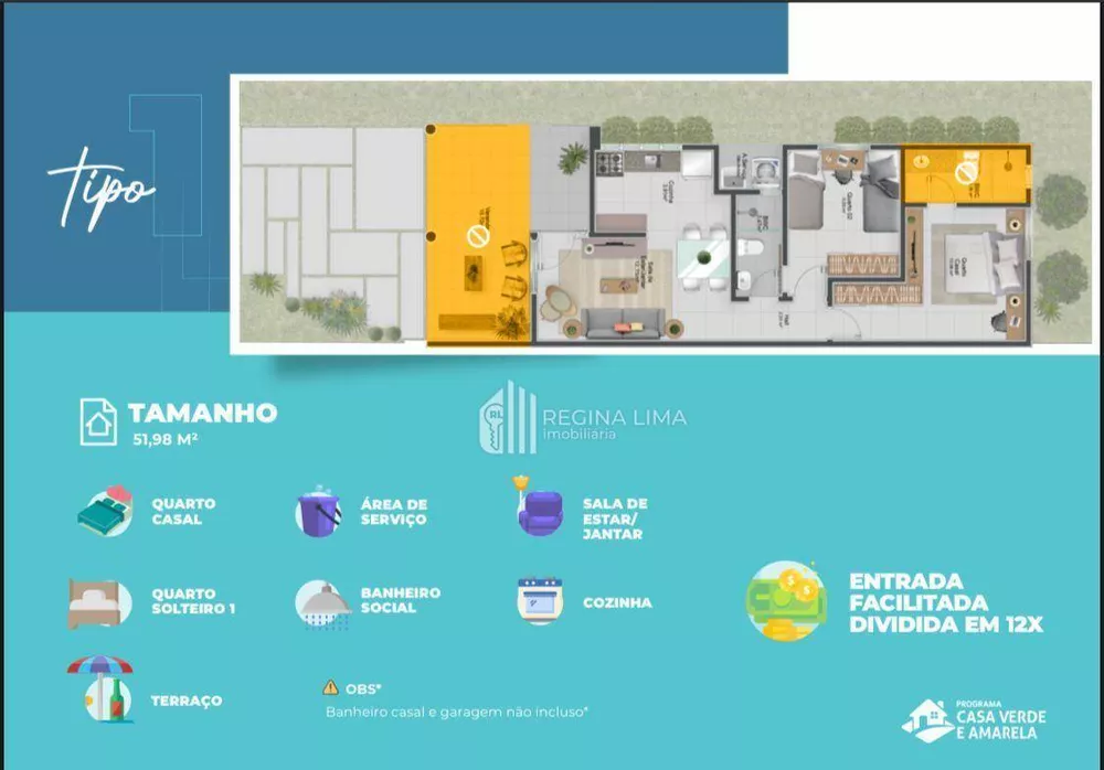 Casa, 2 quartos, 51 m² - Foto 2