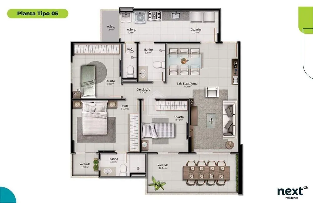 Apartamento, 3 quartos, 98 m² - Foto 6