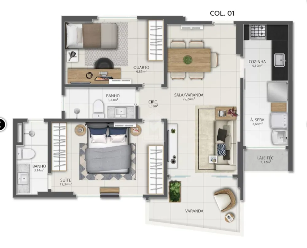 Apartamento, 2 quartos, 69 m² - Foto 13