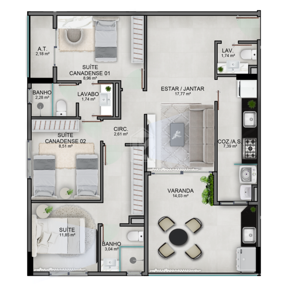 Apartamento, 3 quartos, 91 m² - Foto 4