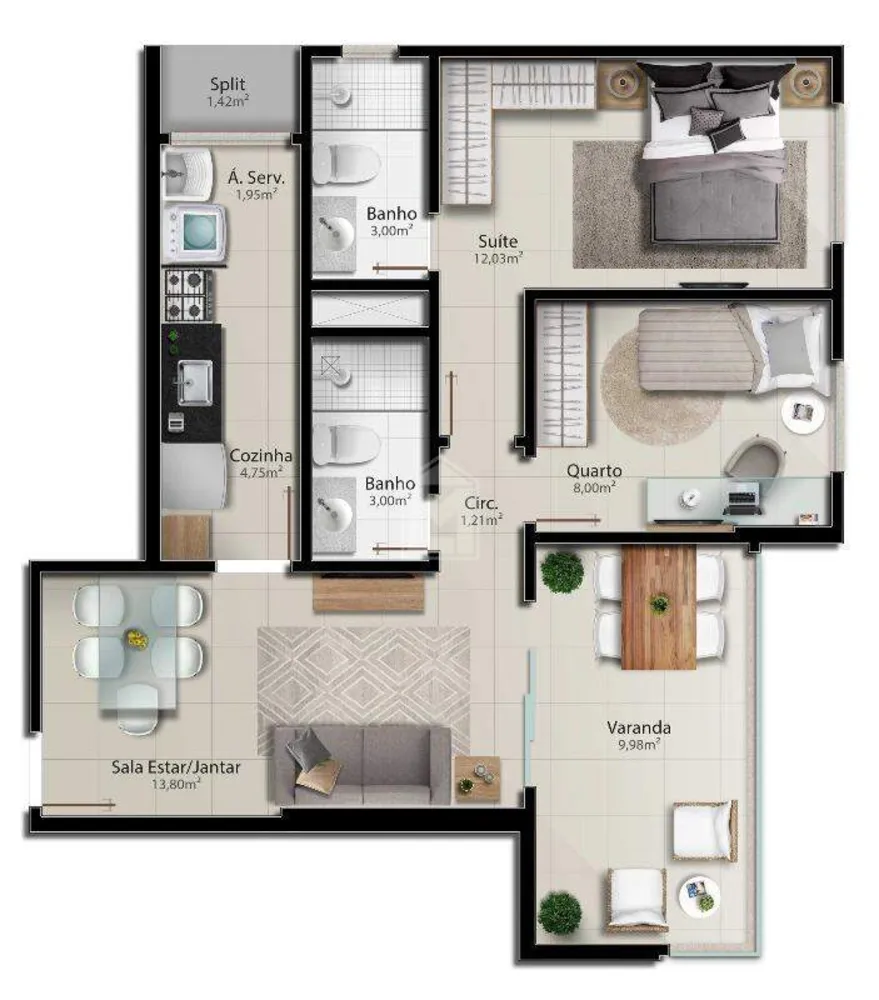 Apartamento, 2 quartos, 68 m² - Foto 12