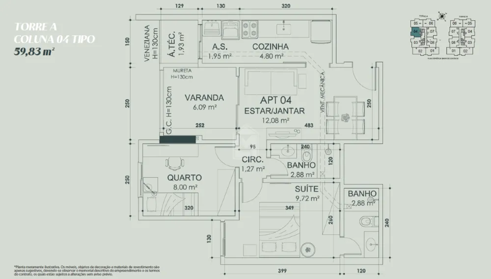 Apartamento, 2 quartos, 60 m² - Foto 11
