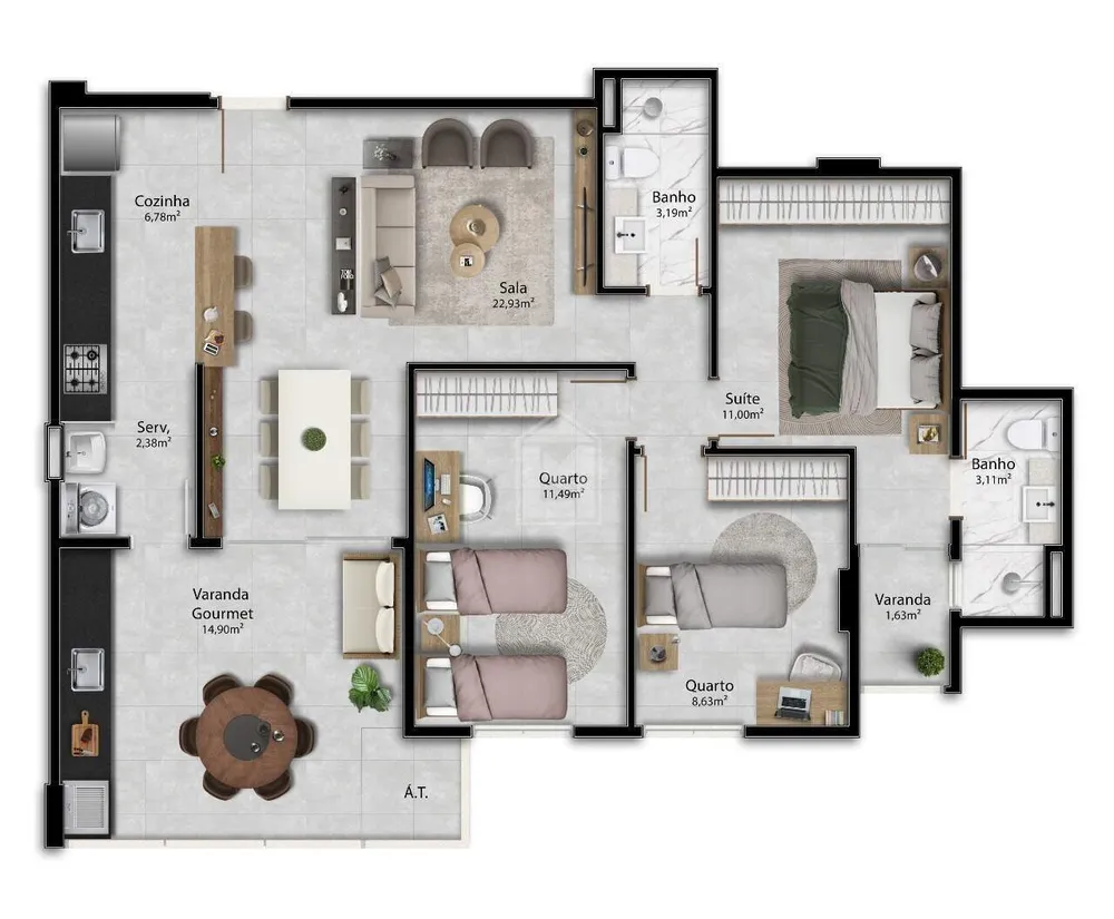 Apartamento, 3 quartos, 93 m² - Foto 17