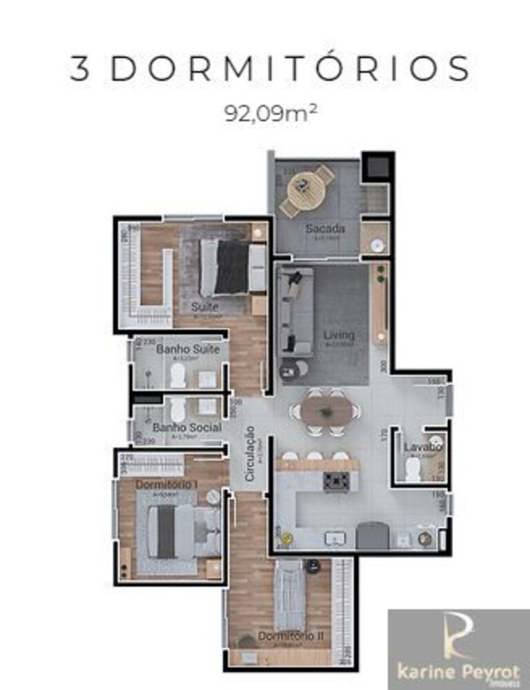 Apartamento, 3 quartos, 92 m² - Foto 2