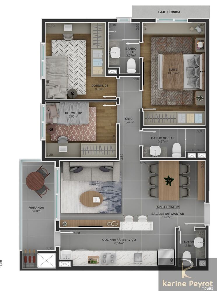 Apartamento, 3 quartos, 86 m² - Foto 2