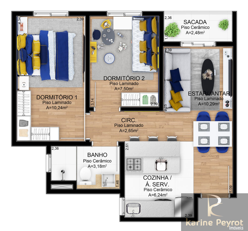 Apartamento, 2 quartos, 47 m² - Foto 2