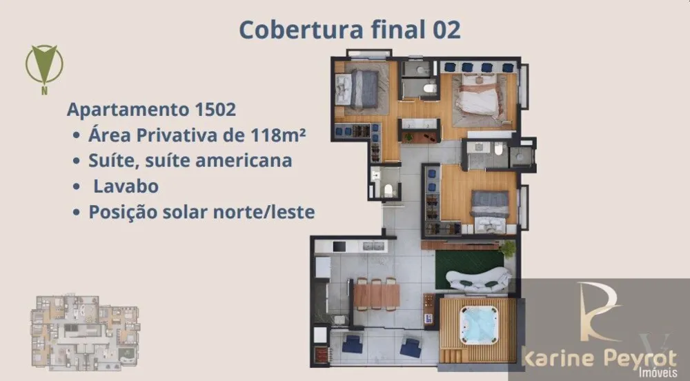 Cobertura, 3 quartos, 118 m² - Foto 2