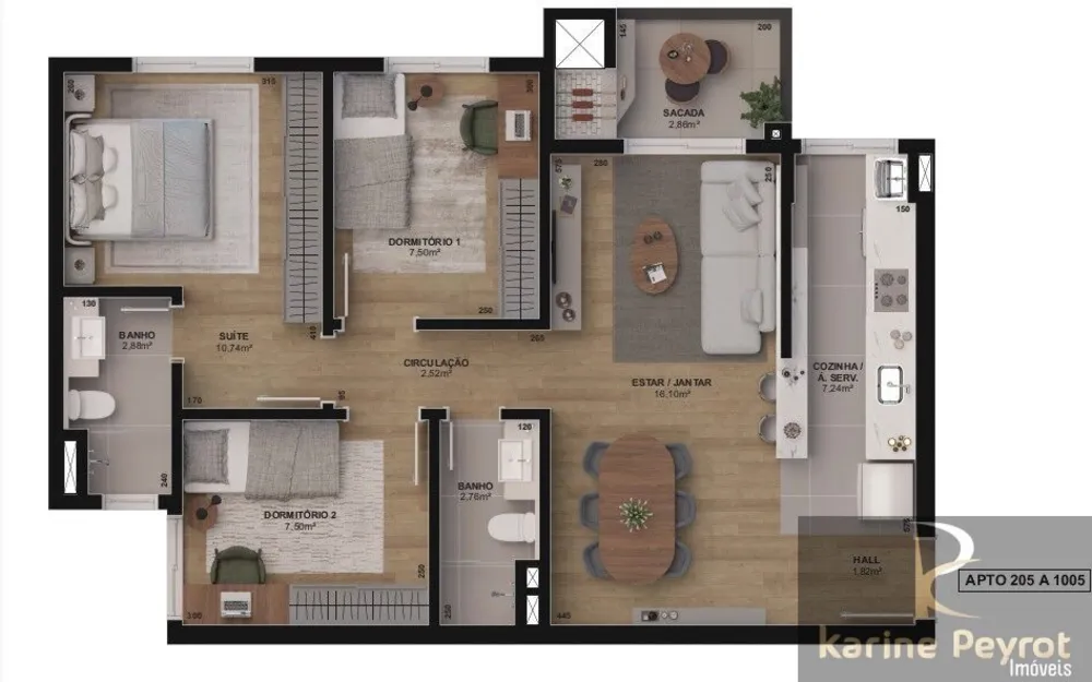 Apartamento, 3 quartos, 74 m² - Foto 4