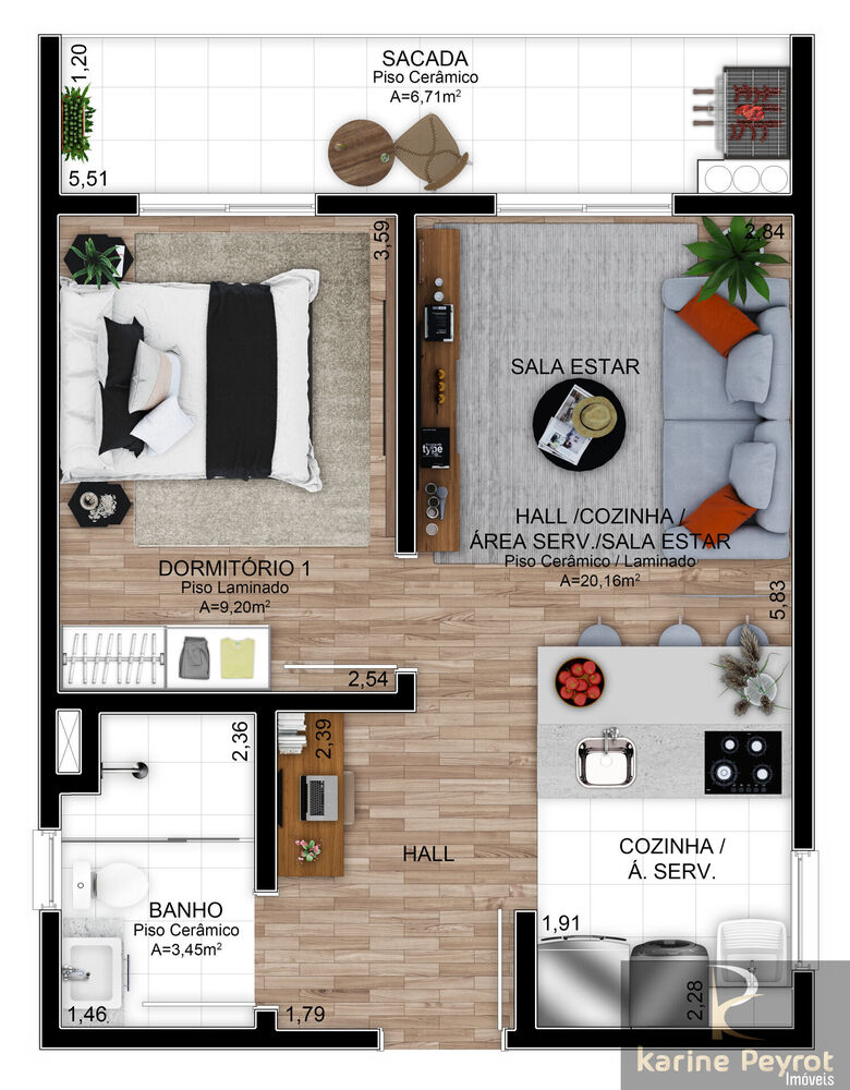 Apartamento à venda com 1 quarto, 44m² - Foto 8