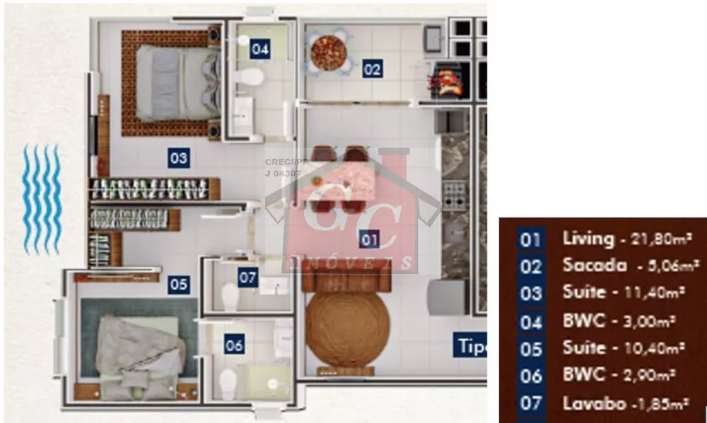 Apartamento, 2 quartos, 65 m² - Foto 6