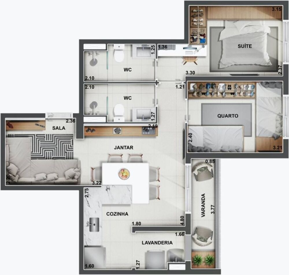 Apartamento, 2 quartos, 56 m² - Foto 16