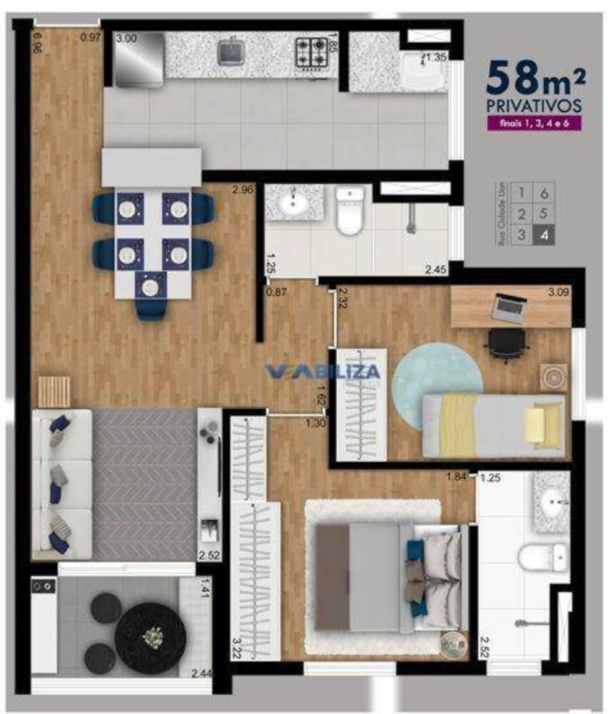Apartamento à venda com 2 quartos, 58m² - Foto 4