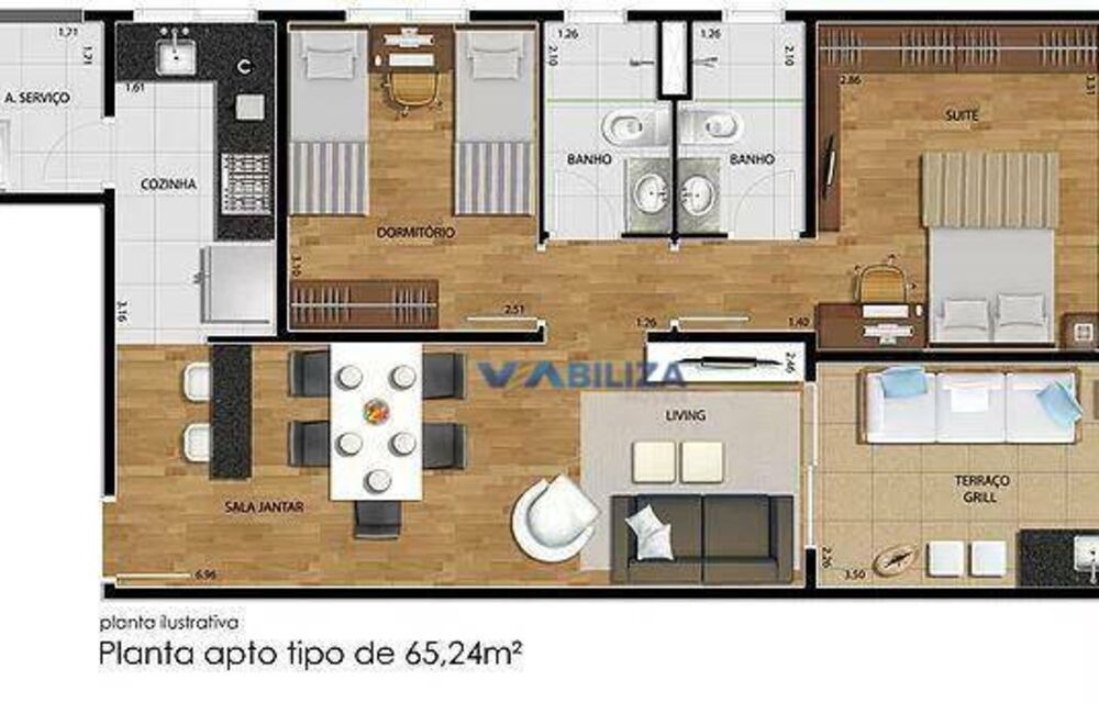 Apartamento, 2 quartos, 65 m² - Foto 2