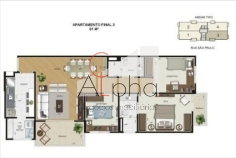 Apartamento, 3 quartos, 81 m² - Foto 3