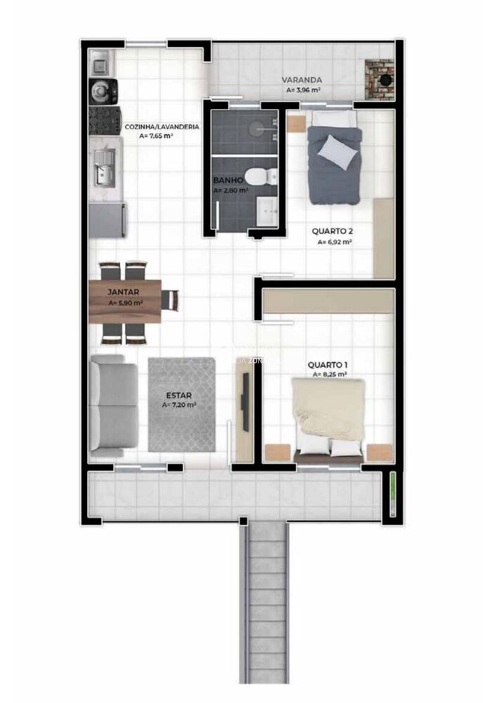 Casa, 2 quartos, 55 m² - Foto 1