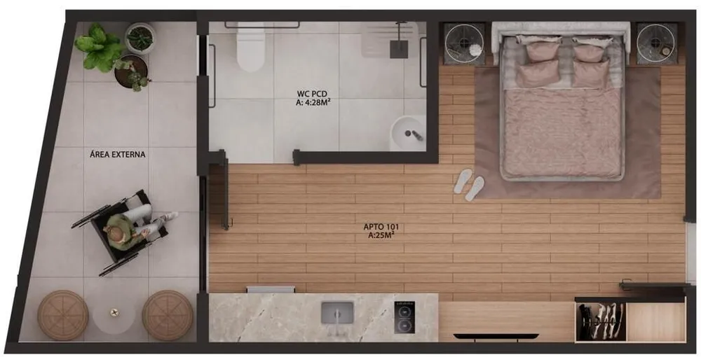 Flat/Apart Hotel, 1 quarto, 25 m² - Foto 15