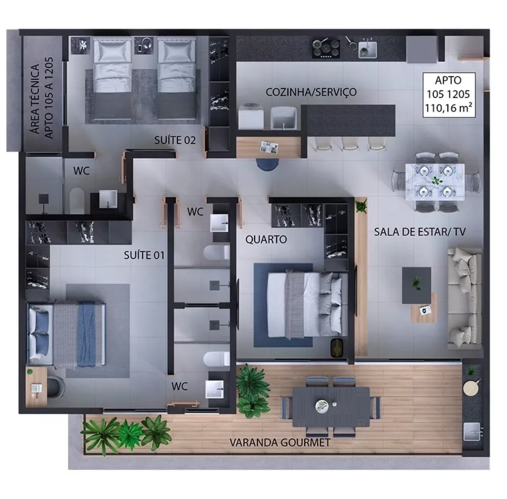 Apartamento, 3 quartos, 110 m² - Foto 12