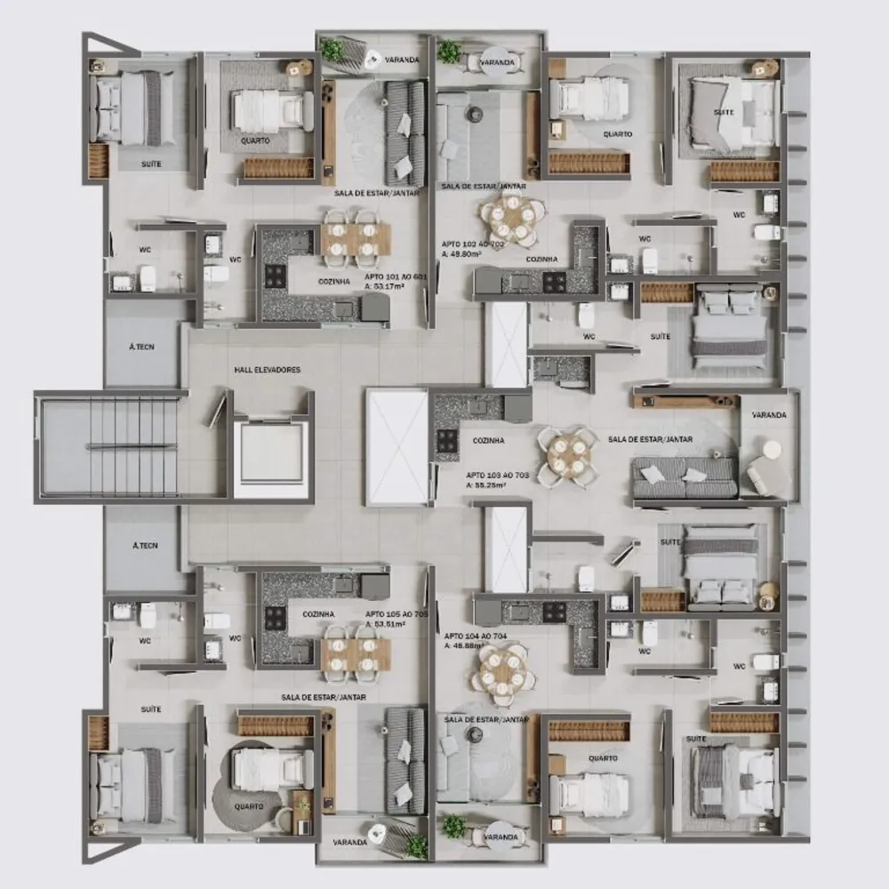 Apartamento, 2 quartos, 48 m² - Foto 1