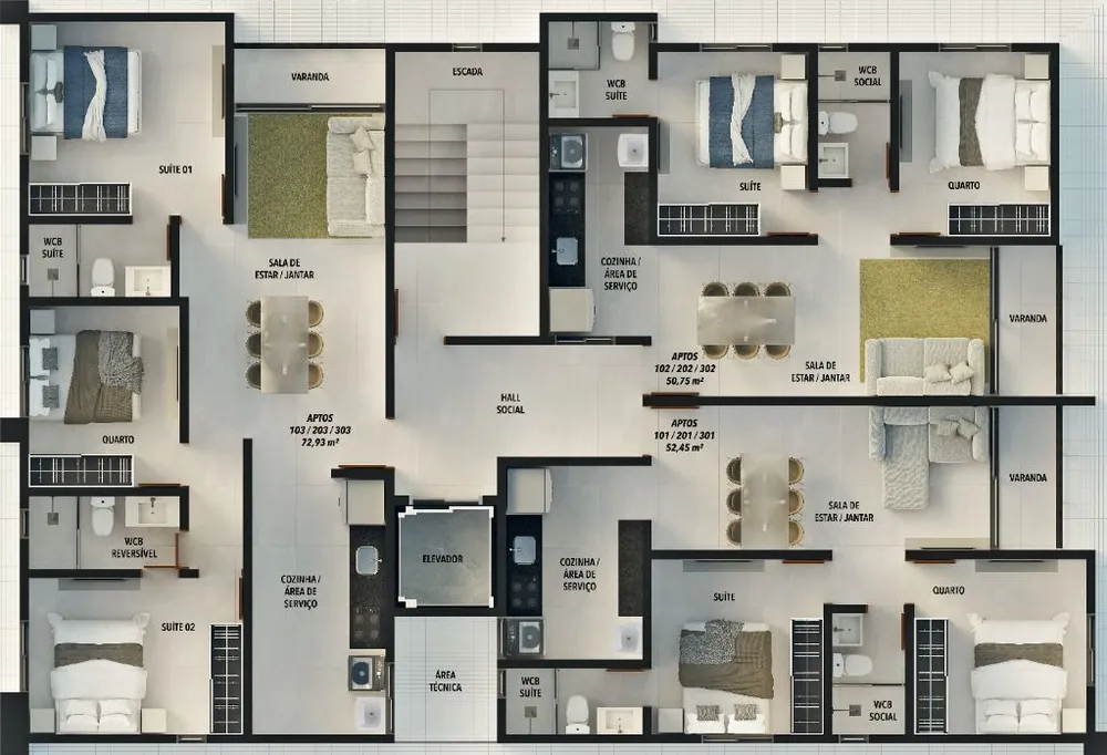 Apartamento, 3 quartos, 72 m² - Foto 9