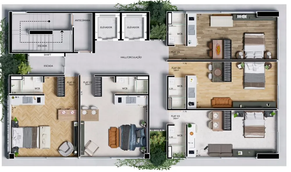 Flat/Apart Hotel, 1 quarto, 30 m² - Foto 9
