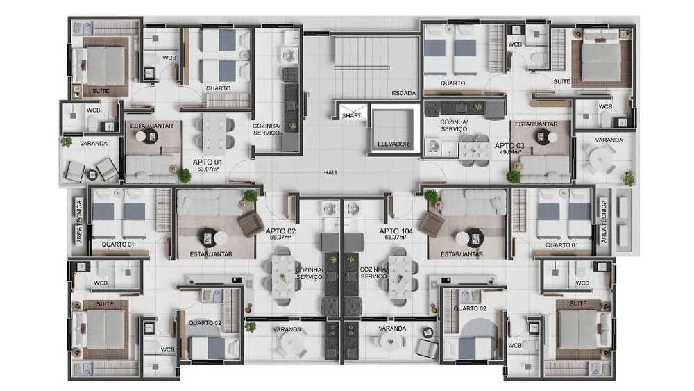 Apartamento, 2 quartos, 53 m² - Foto 7