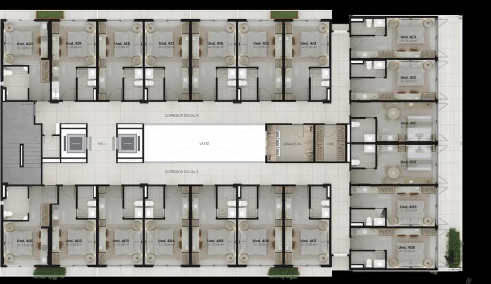 Flat/Apart Hotel, 1 quarto, 20 m² - Foto 10