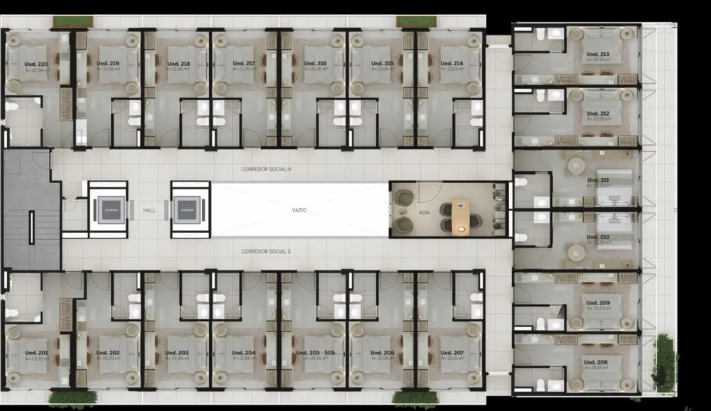 Flat/Apart Hotel, 1 quarto, 20 m² - Foto 12