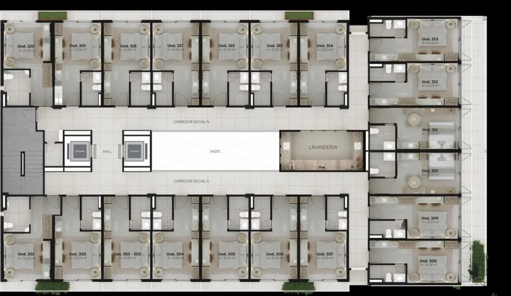 Flat/Apart Hotel, 1 quarto, 20 m² - Foto 9