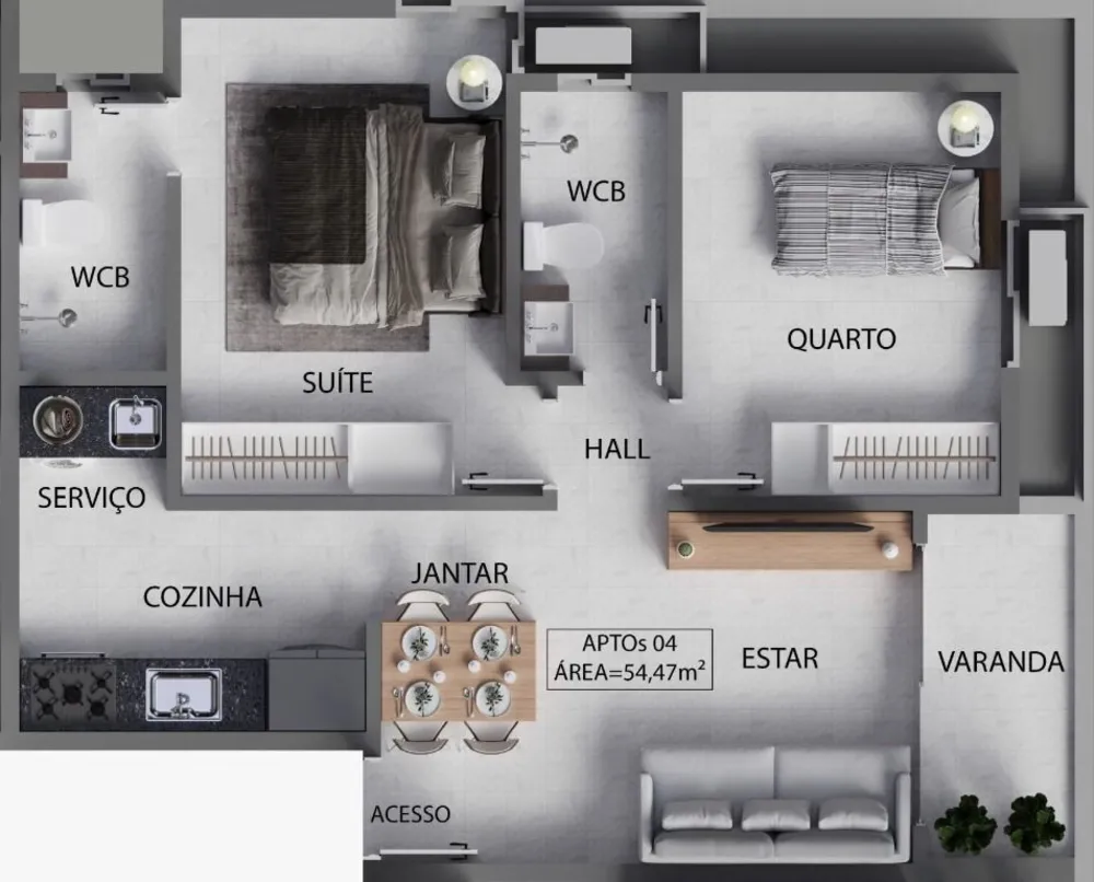 Apartamento, 2 quartos, 54 m² - Foto 8
