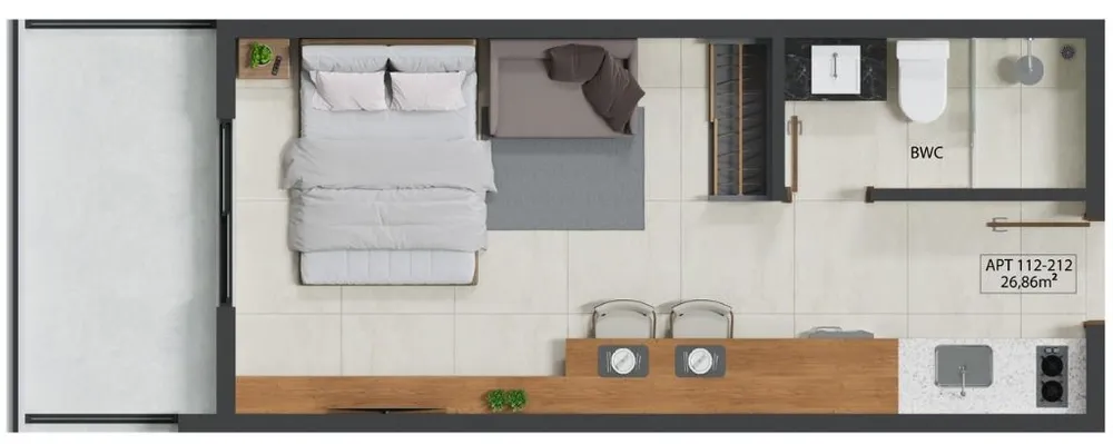Flat/Apart Hotel, 1 quarto, 27 m² - Foto 1