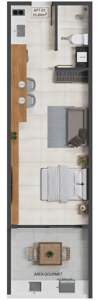 Flat/Apart Hotel, 1 quarto, 27 m² - Foto 9