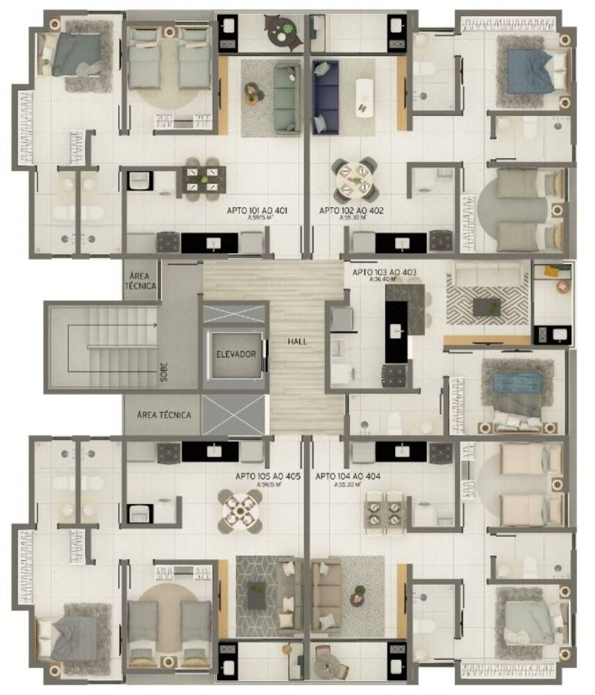 Apartamento à venda com 2 quartos, 55m² - Foto 4