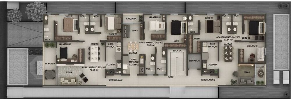 Apartamento, 3 quartos, 78 m² - Foto 3