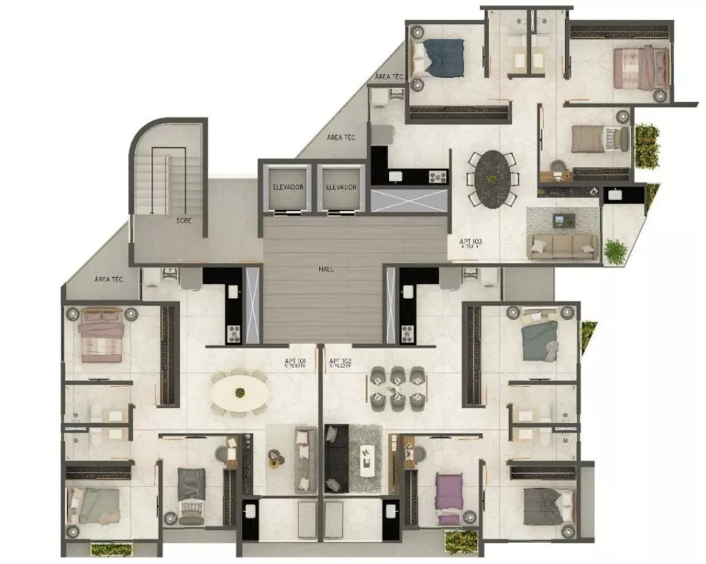 Cobertura, 3 quartos, 76 m² - Foto 1